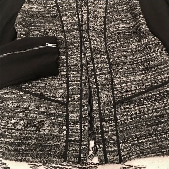 Euc Ann Taylor tweed blazer black sleeves sz 6 - Picture 6 of 9